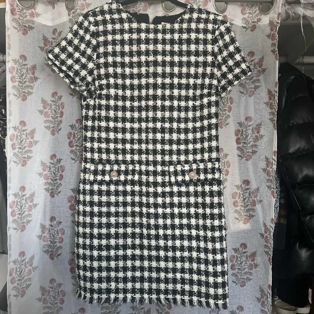 Chic Black and White Checkered Dress